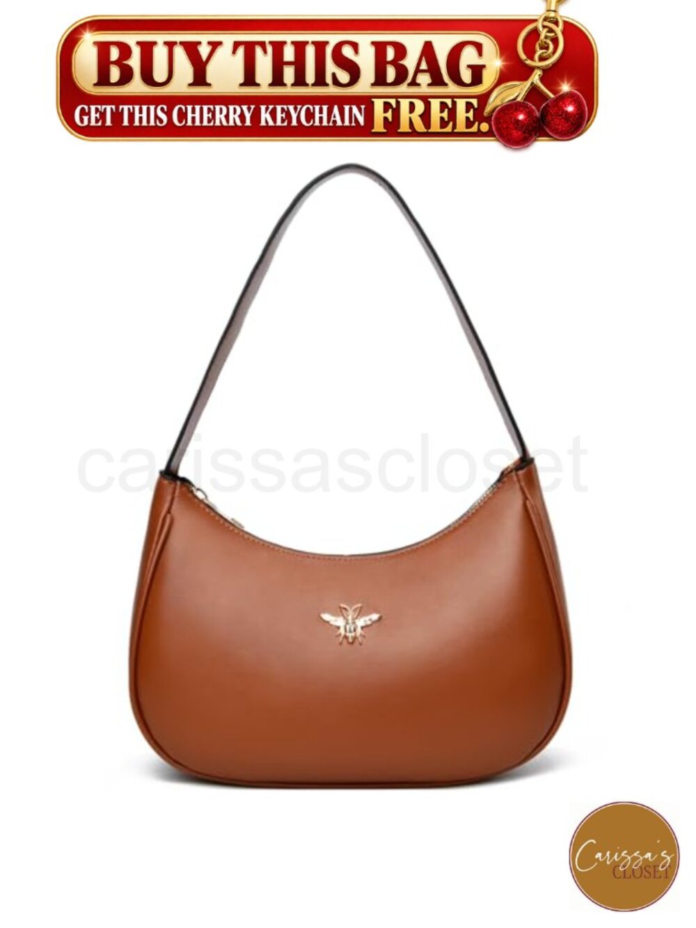 ✨ Crescent Shoulder Bag Vegan Leather Small Hobo Underarm Purse Women